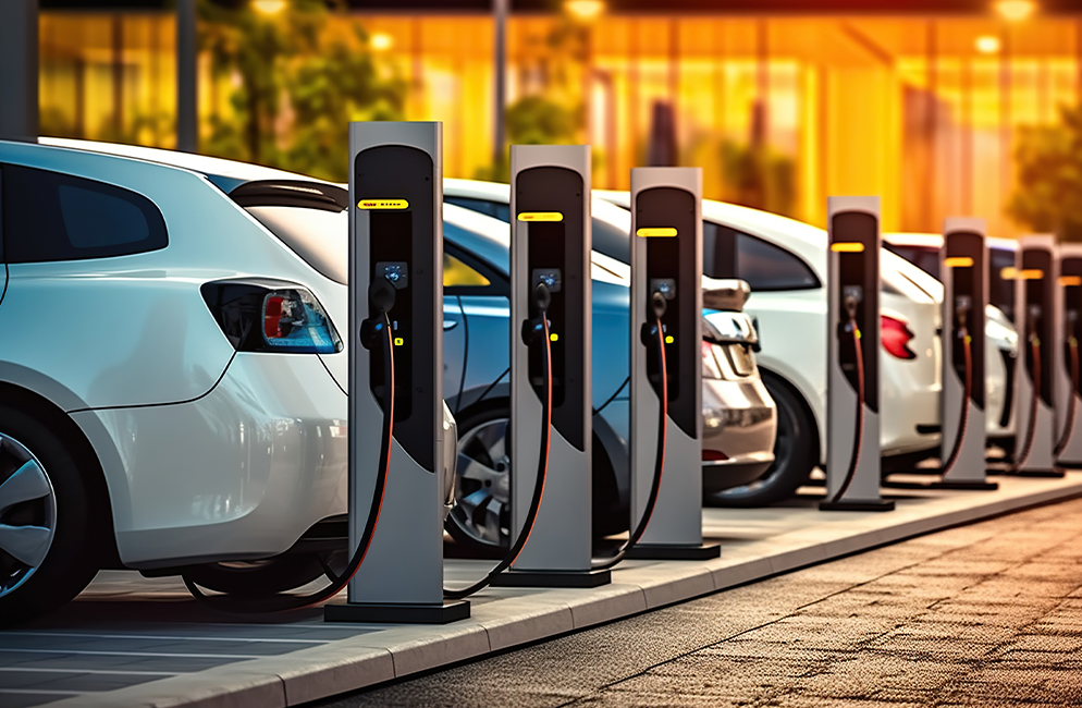 Image of electric cars charging